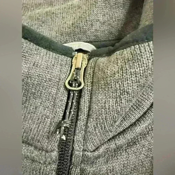 Men’s L.L  Bean Fleece Fall/Winter Sweater Full Zip Jacket Charcoal Gray Large - Picture 7 of 13